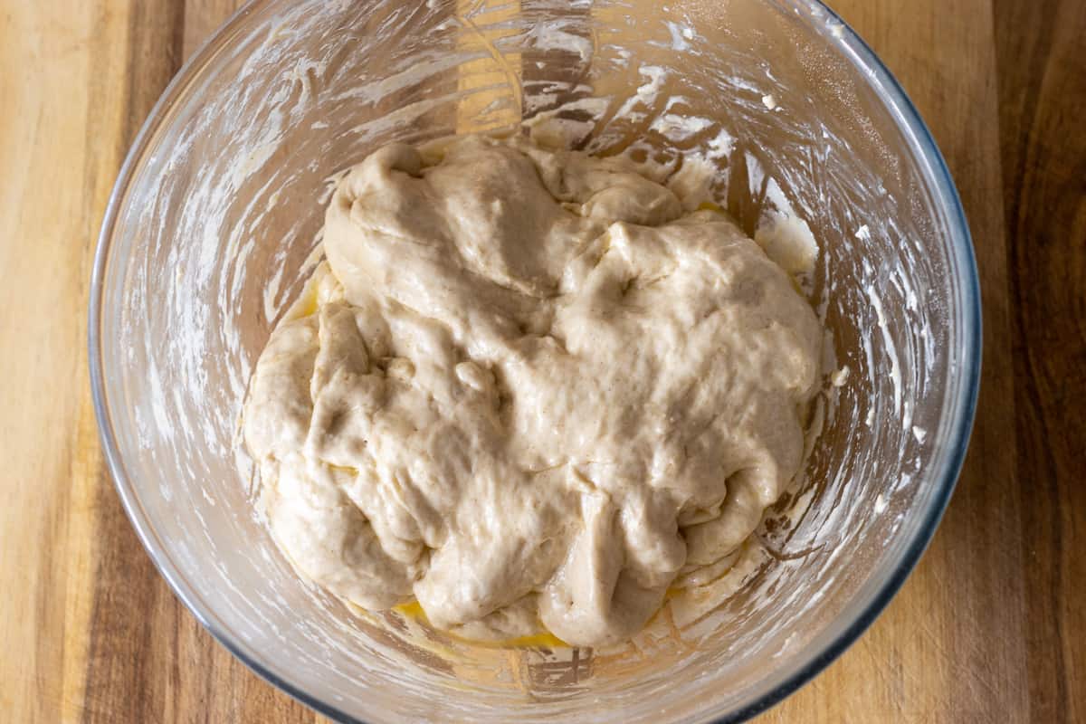 rub some ghee on the dough and let it for second rise