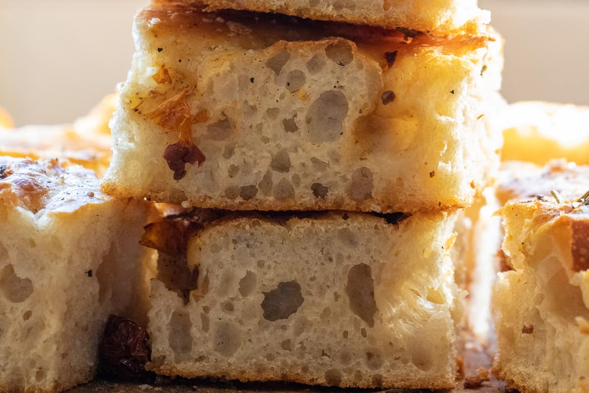 2 slices of sourdough  focaccia bread