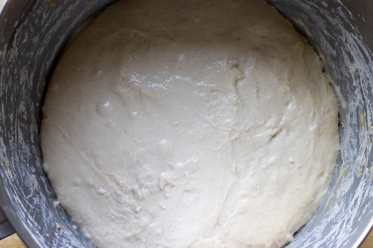 the dough is let to rise for a few hours