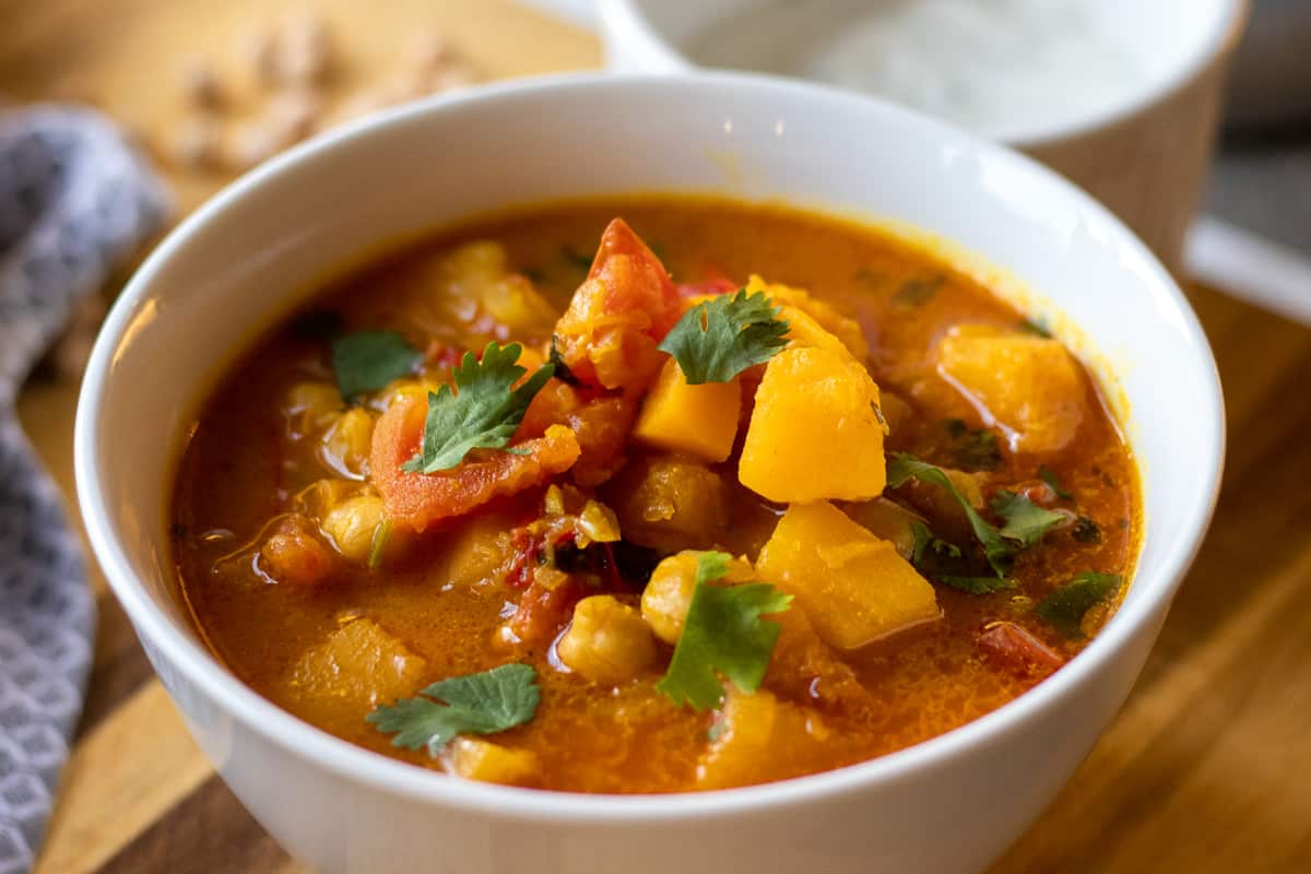 a bowl of butternut squash curry