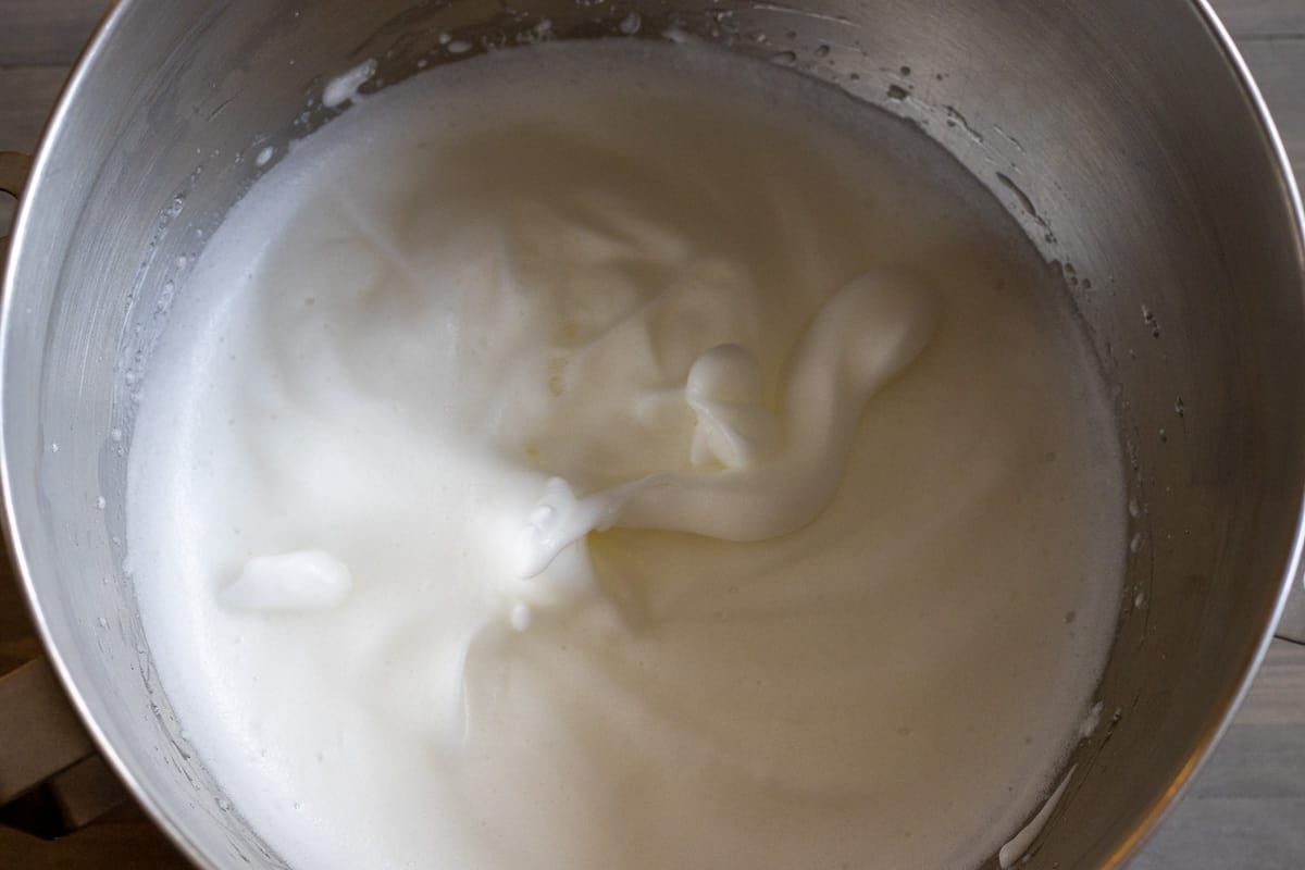 egg whites are whisked with cream of tartar until stiff
