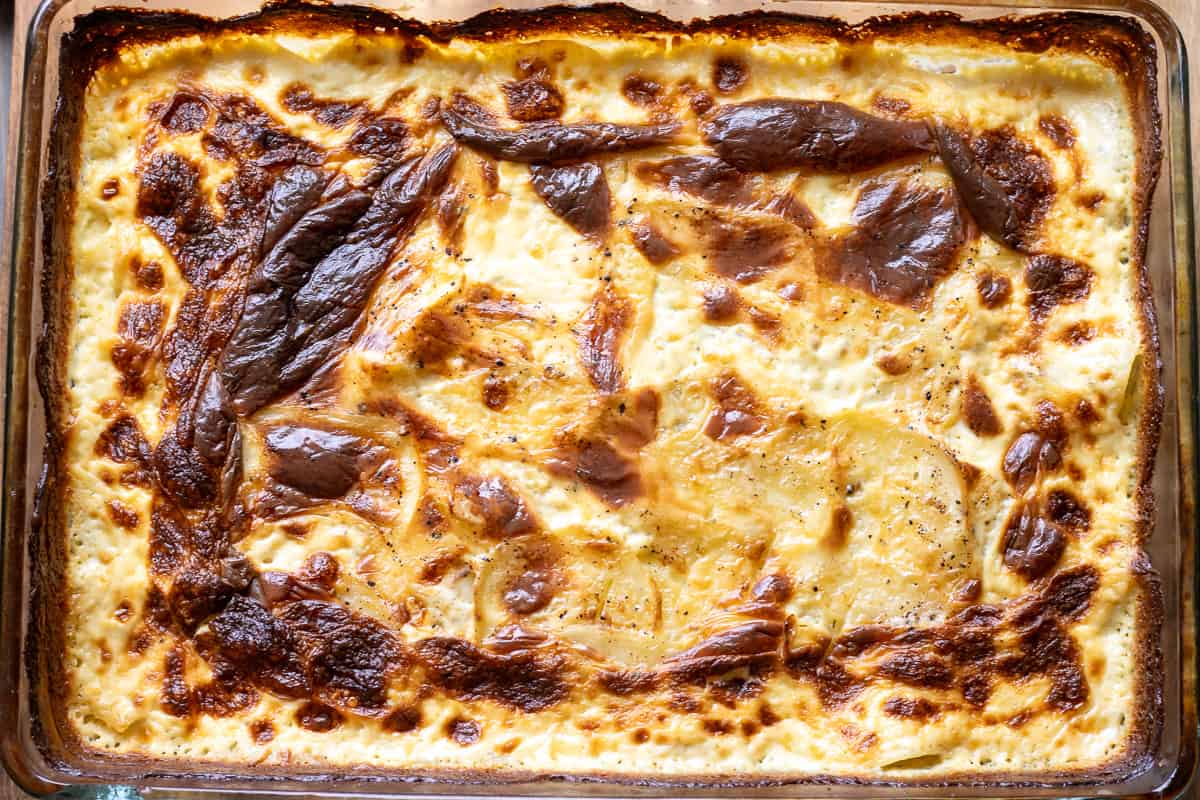 potato dauphinoise baked until soft 
