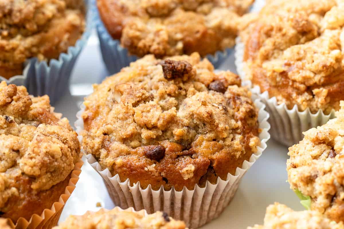pumpkin banana muffins are baked for 25 minutes