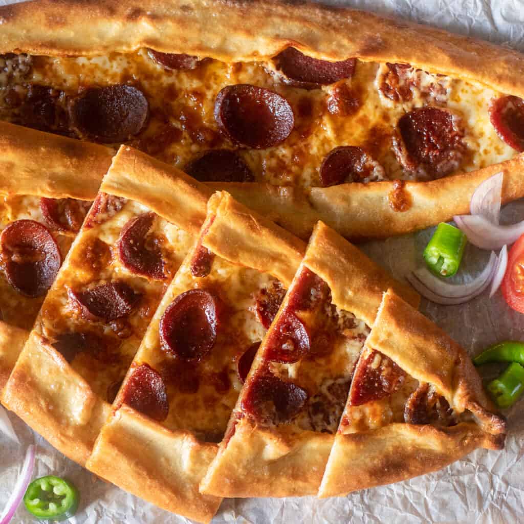 turkish pide with sucuk