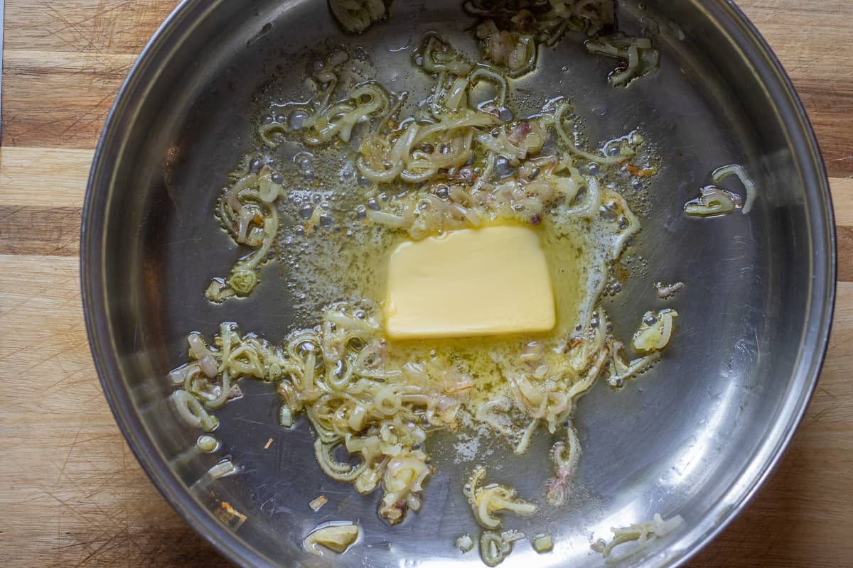butter is added to the pan
