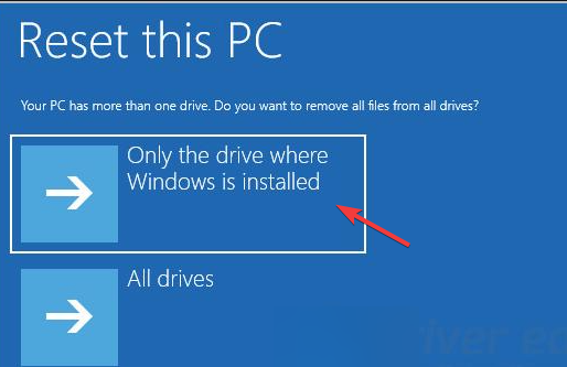 Only the drive where Windows is installed