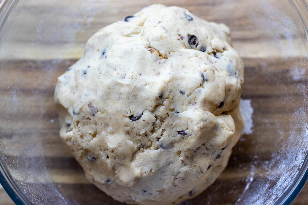 the dough is shaped into a ball