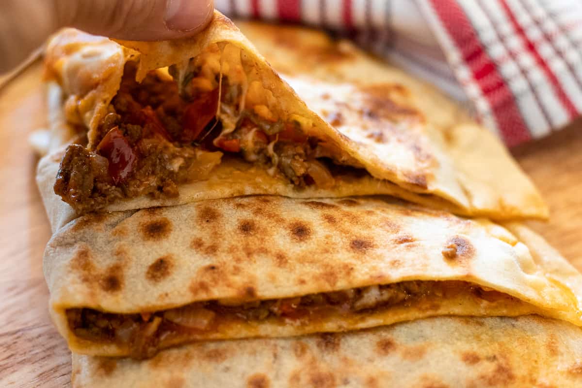 gozleme filled with mince 