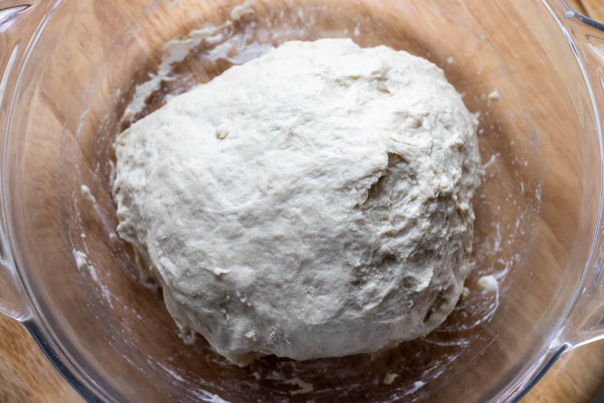 the dough for the gozleme in a bowl