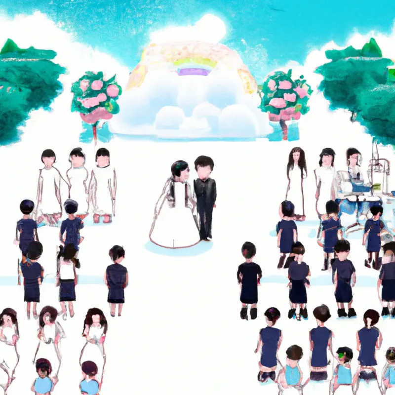 Illustration of wedding ceremony