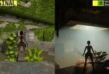 مقایسه ریمیکس Tomb Raider RTX بهبودهای بصری عظیمی را که توسط Path Tracing ایجاد شده است برجسته می کند.