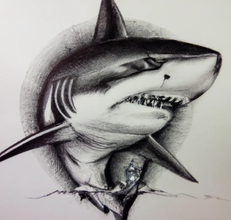 Shark pencil drawing