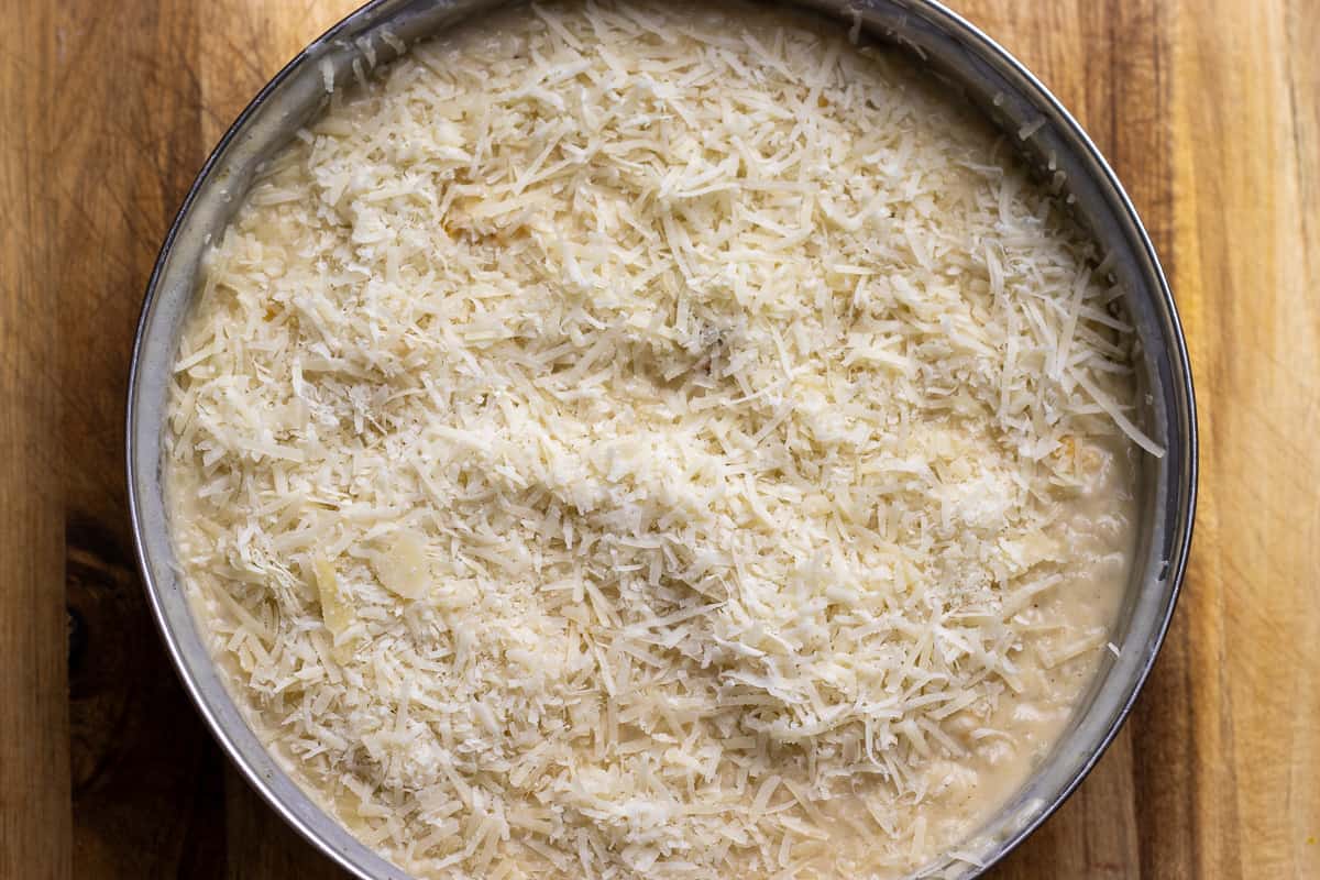 grated parmesan cheese sprinkled on top of rice