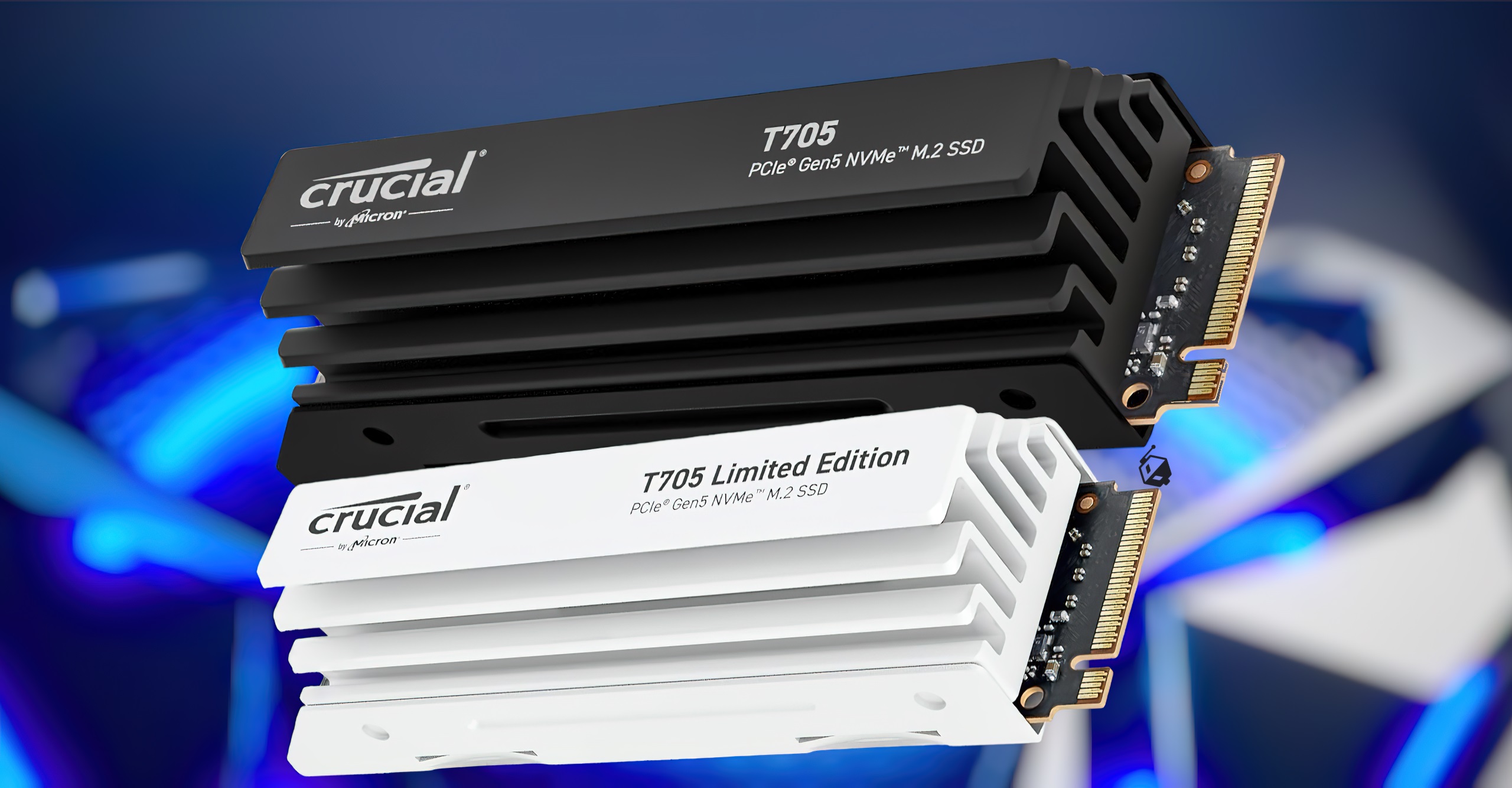 SSD های Crucial T705 Gen5 برای ارائه بالاترین عملکرد تاکنون: 14.5 گیگابایت بر ثانیه در هیت سینک های سفید و مشکی