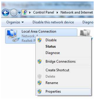 اتصال به اینترنت در ویندوز 7
