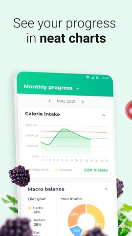 اپلیکیشن Calorie counter & Food tracker