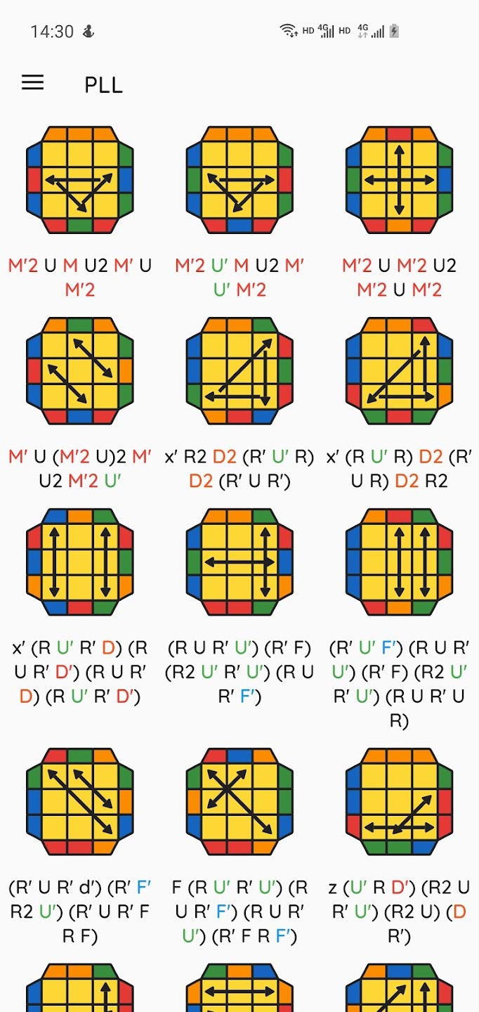 3. برنامه Cube Algorithms برنامه حل روبیک برای ایفون