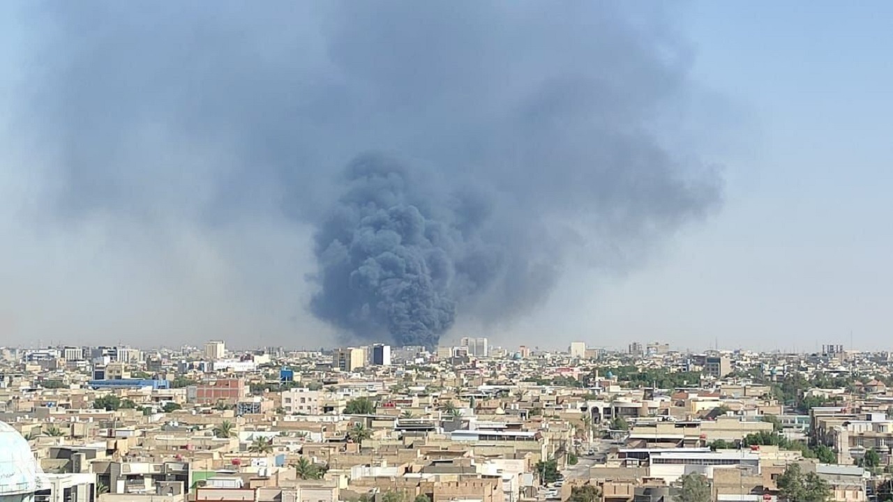 آتش سوزی گسترده در نجف اشرف