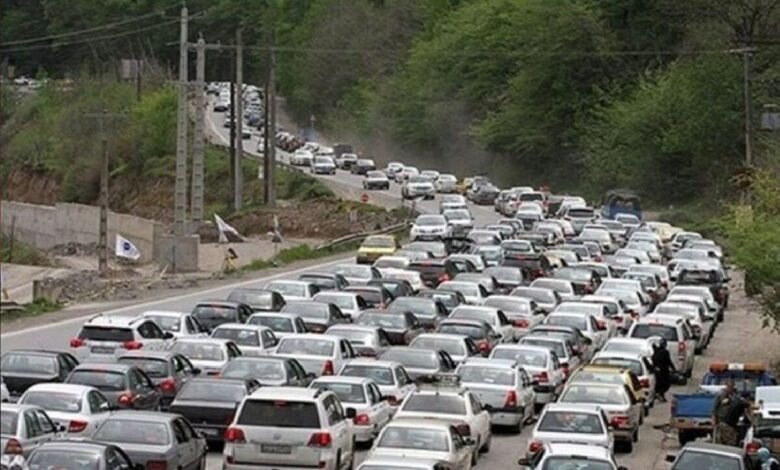 ترافیک سنگین در محور جاده چالوس