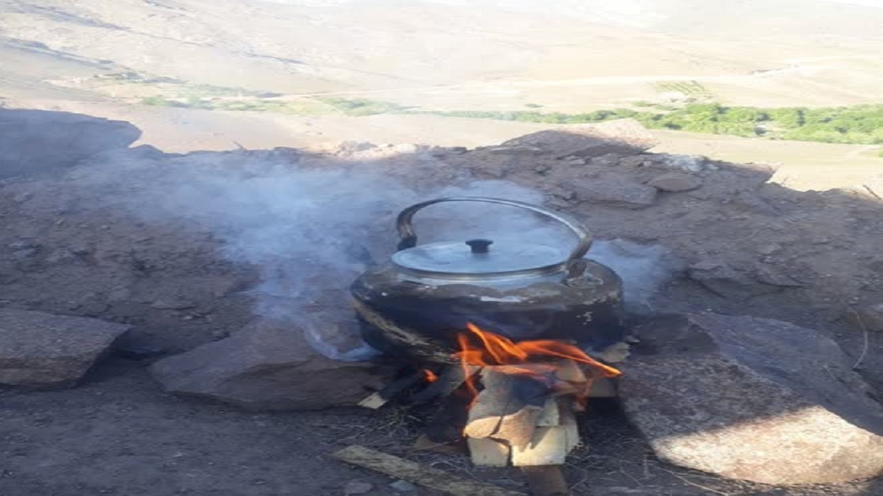 لذت نوشیدن چای ذغالی در طبیعت بهاری شهر زیاران + تصاویر