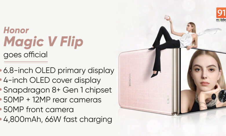 Honor Magic V Flip با صفحه نمایش پوششی 4 اینچی، Snapdragon 8+ Gen 1 SoC در چین عرضه شد: قیمت، مشخصات