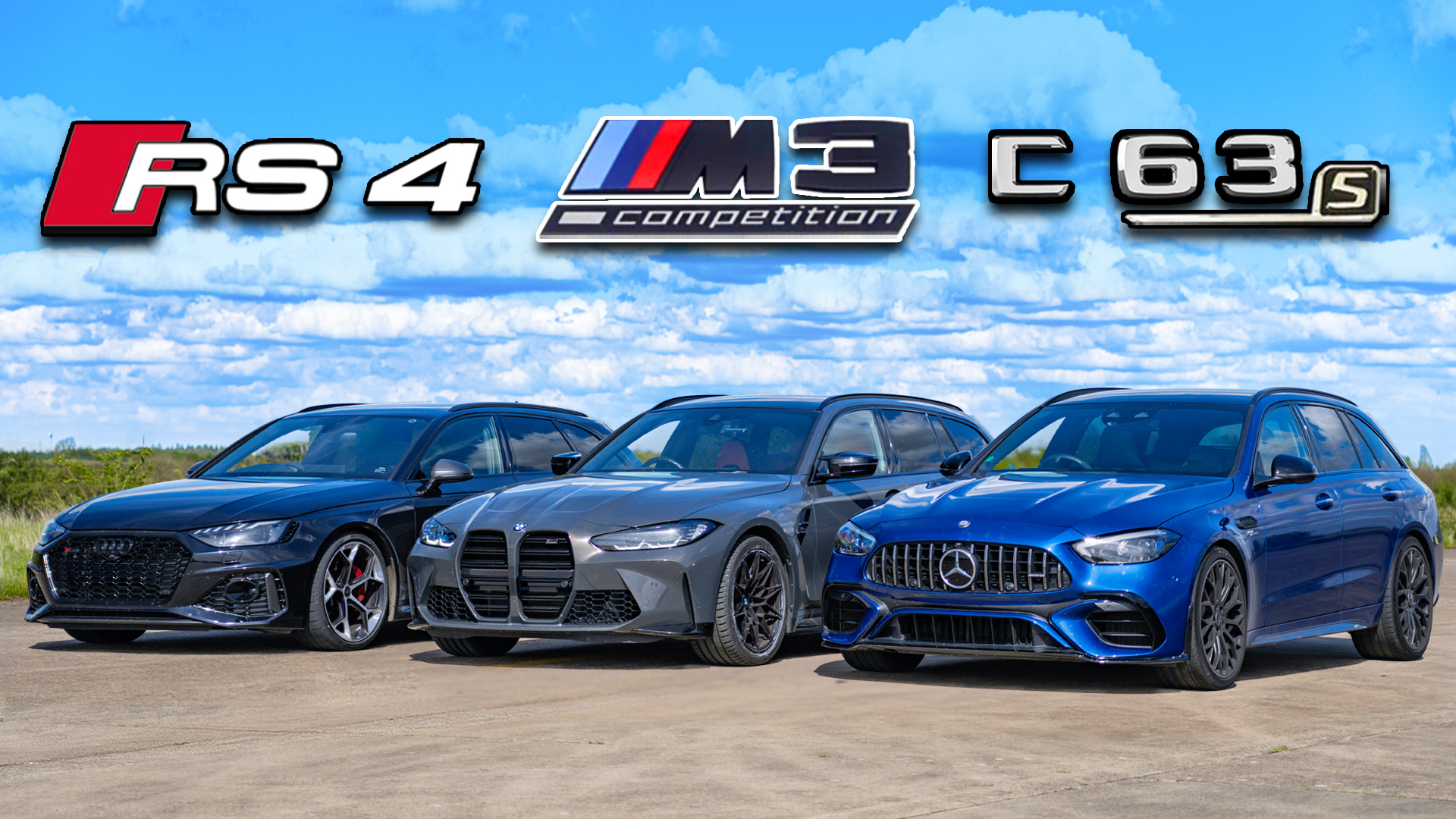 Mercedes-AMG C63 S v BMW M3 Touring v Audi RS4 Avant: کدام سریع‌تر است؟
