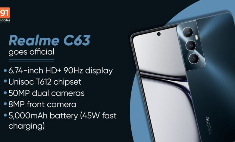 Realme C63 با اندروید 14، باتری 5000 میلی آمپر ساعتی در اندونزی راه اندازی شد: قیمت، مشخصات