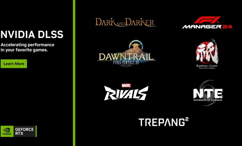 آخرین بازی های پشتیبانی شده از NVIDIA DLSS شامل Kunitsu-Gami: Path of the Goddess، Marvel Rivals Beta، Final Fantasy XIV Online می شود.