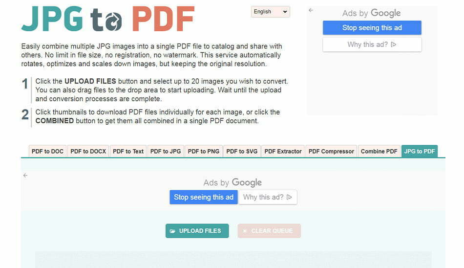تبدیل عکس به pdf - سایت Jpg2pdf