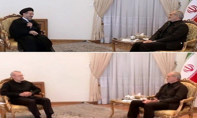 دیدار علی لاریجانی و محمد حسن ابوترابی فرد با رئیس جمهور منتخب