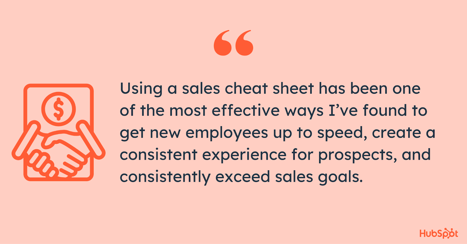 Quote about value of using sales cheat sheet