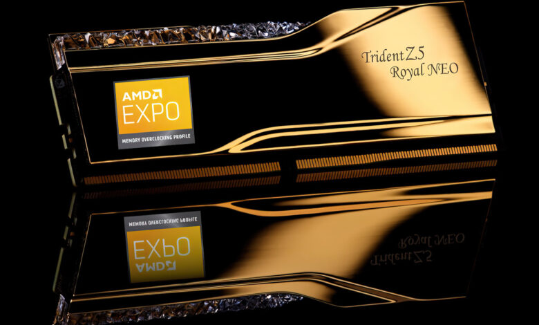 G.Skill کیت های حافظه Trident Z5 Royal Neo DDR5 را معرفی کرد: پشتیبانی AMD EXPO، تا DDR5-8000 و آماده برای پردازنده های Ryzen 9000