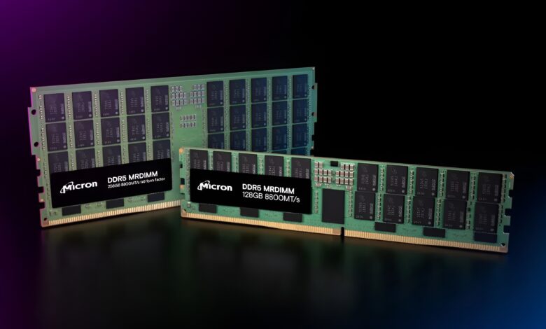Micron از حافظه DDR5 MRDIMM با ظرفیت حداکثر 256 گیگابایت در هر ماژول و سرعت 8800 MT/s رونمایی کرد